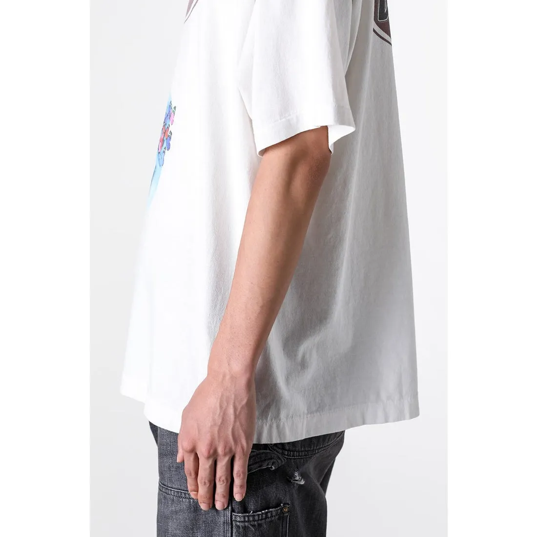 SAINT Mxxxxxx VANITY SS TEE/WHAT Jesus Butterfly Print Short Sleeve Off-White S-XL Cylindrical No Side Seam Fabric 220g High Weight OE Yarn ⚠️Note: It’s almost meaningless if it is not a cylindrical fabric Customized CPFM co-branded main mark/wash mark/little angel anti-counterfeiting label Original-level printing manufacturer Top purchasing level